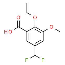 ChemSpider 2D Image | 5-(Difluoromethyl)-2-ethoxy-3-methoxybenzoic acid | C11H12F2O4