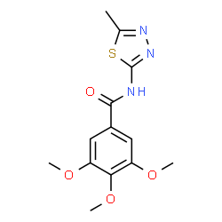 ChemSpider 2D Image | 3,4,5-Trimethoxy-N-(5-methyl-1,3,4-thiadiazol-2-yl)benzamide | C13H15N3O4S