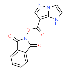 ChemSpider 2D Image | 2-[(1H-Imidazo[1,2-b]pyrazol-7-ylcarbonyl)oxy]-1H-isoindole-1,3(2H)-dione | C14H8N4O4
