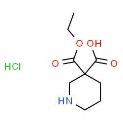 ChemSpider 2D Image | 3-(Ethoxycarbonyl)-3-piperidinecarboxylic acid hydrochloride (1:1) | C9H16ClNO4