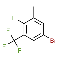 ChemSpider 2D Image | 5-Bromo-2-fluoro-1-methyl-3-(trifluoromethyl)benzene | C8H5BrF4