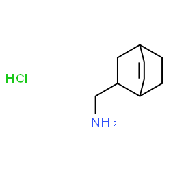 ChemSpider 2D Image | 1-(Bicyclo[2.2.2]oct-5-en-2-yl)methanamine hydrochloride (1:1) | C9H16ClN