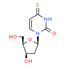 ChemSpider 2D Image | 1-(2-Deoxy-beta-D-threo-pentofuranosyl)-4-thioxo-3,4-dihydro-2(1H)-pyrimidinone | C9H12N2O4S