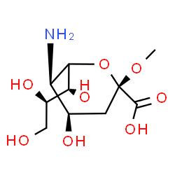 ChemSpider 2D Image | Methyl 5-amino-3,5-dideoxy-6-[(1R,2R)-1,2,3-trihydroxypropyl]-alpha-L-erythro-hex-2-ulopyranosidonic acid | C10H19NO8