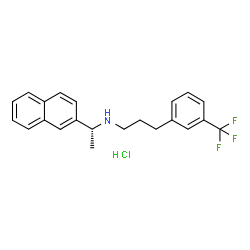 ChemSpider 2D Image | N-[(1R)-1-(2-Naphthyl)ethyl]-3-[3-(trifluoromethyl)phenyl]-1-propanamine hydrochloride (1:1) | C22H23ClF3N