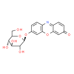 ChemSpider 2D Image | 3-Oxo-3H-phenoxazin-7-yl beta-D-erythro-hexopyranoside | C18H17NO8