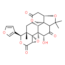 ChemSpider 2D Image | (4aS,8R,8aS,8bR,9aS,12S,12aS,14aR,14bR)-12-(3-Furyl)-8-hydroxy-6,6,8a,12a-tetramethyldecahydro-3H-oxireno[d]pyrano[4',3':3,3a][2]benzofuro[5,4-f]isochromene-3,7,10(8H,9aH)-trione | C26H30O9