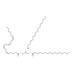ChemSpider 2D Image | 2,3-Bis(palmitoyloxy)propyl (5Z,8Z,11Z,14Z)-5,8,11,14-icosatetraenoate | C55H98O6