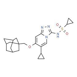 ChemSpider 2D Image | N-[7-(Adamantan-1-ylmethoxy)-6-cyclopropyl[1,2,4]triazolo[4,3-a]pyridin-3-yl]cyclopropanesulfonamide | C23H30N4O3S