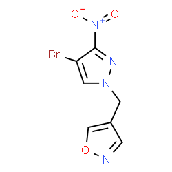 ChemSpider 2D Image | 4-[(4-Bromo-3-nitro-1H-pyrazol-1-yl)methyl]-1,2-oxazole | C7H5BrN4O3