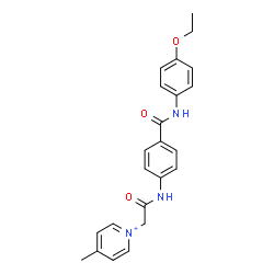 ChemSpider 2D Image | 1-[2-({4-[(4-Ethoxyphenyl)carbamoyl]phenyl}amino)-2-oxoethyl]-4-methylpyridinium | C23H24N3O3