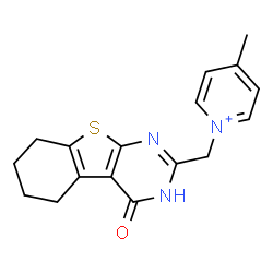 ChemSpider 2D Image | 4-Methyl-1-[(4-oxo-3,4,5,6,7,8-hexahydro[1]benzothieno[2,3-d]pyrimidin-2-yl)methyl]pyridinium | C17H18N3OS
