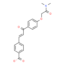 ChemSpider 2D Image | 4-[(1E)-3-{4-[2-(Dimethylamino)-2-oxoethoxy]phenyl}-3-oxo-1-propen-1-yl]benzoate | C20H18NO5