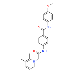 ChemSpider 2D Image | 1-[2-({4-[(4-Methoxyphenyl)carbamoyl]phenyl}amino)-2-oxoethyl]-2,3-dimethylpyridinium | C23H24N3O3