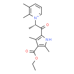 ChemSpider 2D Image | 1-{(2S)-1-[4-(Ethoxycarbonyl)-3,5-dimethyl-1H-pyrrol-2-yl]-1-oxo-2-propanyl}-2,3-dimethylpyridinium | C19H25N2O3