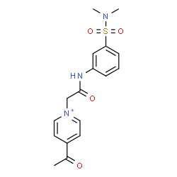ChemSpider 2D Image | 4-Acetyl-1-(2-{[3-(dimethylsulfamoyl)phenyl]amino}-2-oxoethyl)pyridinium | C17H20N3O4S