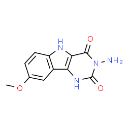 ChemSpider 2D Image | 3-Amino-8-methoxy-1H-pyrimido[5,4-b]indole-2,4(3H,5H)-dione | C11H10N4O3