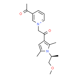 ChemSpider 2D Image | 3-Acetyl-1-(2-{1-[(2S)-1-methoxy-2-propanyl]-2,5-dimethyl-1H-pyrrol-3-yl}-2-oxoethyl)pyridinium | C19H25N2O3