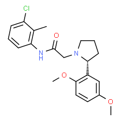 ChemSpider 2D Image | N-(3-Chloro-2-methylphenyl)-2-[(2R)-2-(2,5-dimethoxyphenyl)-1-pyrrolidinyl]acetamide | C21H25ClN2O3