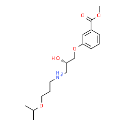 ChemSpider 2D Image | (2S)-2-Hydroxy-N-(3-isopropoxypropyl)-3-[3-(methoxycarbonyl)phenoxy]-1-propanaminium | C17H28NO5