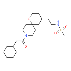 ChemSpider 2D Image | N-{2-[9-(Cyclohexylacetyl)-1-oxa-9-azaspiro[5.5]undec-4-yl]ethyl}methanesulfonamide | C20H36N2O4S