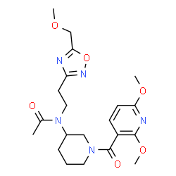 ChemSpider 2D Image | N-{1-[(2,6-Dimethoxy-3-pyridinyl)carbonyl]-3-piperidinyl}-N-{2-[5-(methoxymethyl)-1,2,4-oxadiazol-3-yl]ethyl}acetamide | C21H29N5O6