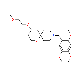 ChemSpider 2D Image | 4-(2-Ethoxyethoxy)-9-(2,4,5-trimethoxybenzyl)-1-oxa-9-azaspiro[5.5]undecane | C23H37NO6