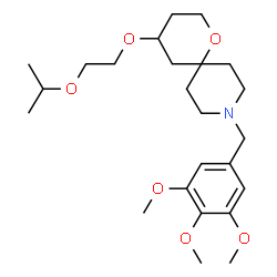 ChemSpider 2D Image | 4-(2-Isopropoxyethoxy)-9-(3,4,5-trimethoxybenzyl)-1-oxa-9-azaspiro[5.5]undecane | C24H39NO6
