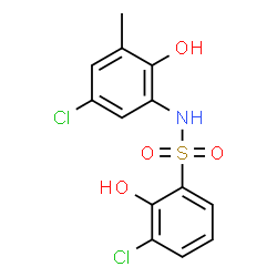 ChemSpider 2D Image | 3-Chloro-N-(5-chloro-2-hydroxy-3-methylphenyl)-2-hydroxybenzenesulfonamide | C13H11Cl2NO4S