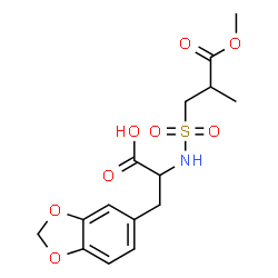 ChemSpider 2D Image | 3-(1,3-Benzodioxol-5-yl)-N-[(3-methoxy-2-methyl-3-oxopropyl)sulfonyl]alanine | C15H19NO8S
