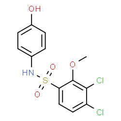 ChemSpider 2D Image | 3,4-Dichloro-N-(4-hydroxyphenyl)-2-methoxybenzenesulfonamide | C13H11Cl2NO4S