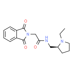 ChemSpider 2D Image | 2-(1,3-Dioxo-1,3-dihydro-2H-isoindol-2-yl)-N-{[(2S)-1-ethyl-2-pyrrolidinyl]methyl}acetamide | C17H21N3O3