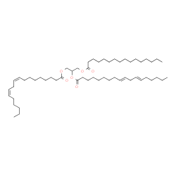ChemSpider 2D Image | 3-(Palmitoyloxy)-1,2-propanediyl (9Z,12Z,9'E,12'E)bis(-9,12-octadecadienoate) | C55H98O6
