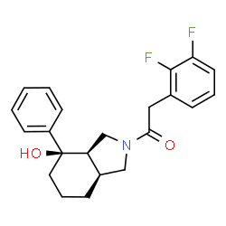 ChemSpider 2D Image | 2-(2,3-Difluorophenyl)-1-[(3aR,4R,7aS)-4-hydroxy-4-phenyloctahydro-2H-isoindol-2-yl]ethanone | C22H23F2NO2