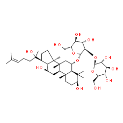 ChemSpider 2D Image | (3beta,6alpha,12beta)-3,12,20-Trihydroxydammar-24-en-6-yl 2-O-beta-D-glucopyranosyl-beta-D-glucopyranoside | C42H72O14