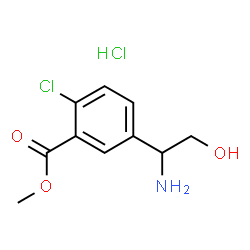 ChemSpider 2D Image | Methyl 5-(1-amino-2-hydroxyethyl)-2-chlorobenzoate hydrochloride (1:1) | C10H13Cl2NO3