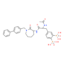 ChemSpider 2D Image | Nalpha-Acetyl-N-[1-(4-biphenylylmethyl)-2-oxo-3-azepanyl]-3,4-diphosphonophenylalaninamide | C30H35N3O9P2