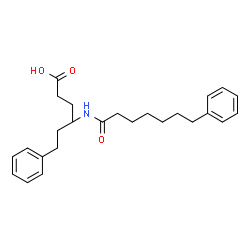 ChemSpider 2D Image | 6-Phenyl-4-[(7-phenylheptanoyl)amino]hexanoic acid | C25H33NO3