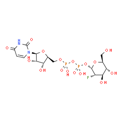 ChemSpider 2D Image | [(2S,3R,4S,5S)-5-(2,4-Dioxo-3,4-dihydro-1(2H)-pyrimidinyl)-3,4-dihydroxytetrahydro-2-furanyl]methyl (2S,3S,4R,5R,6S)-3-fluoro-4,5-dihydroxy-6-(hydroxymethyl)tetrahydro-2H-pyran-2-yl dihydrogen diphosp
hate (non-preferred name) | C15H23FN2O16P2