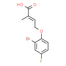 ChemSpider 2D Image | (2E)-4-(2-Bromo-4-fluorophenoxy)-2-methyl-2-butenoic acid | C11H10BrFO3