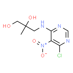 ChemSpider 2D Image | 3-[(6-Chloro-5-nitro-4-pyrimidinyl)amino]-2-methyl-1,2-propanediol | C8H11ClN4O4