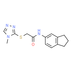 ChemSpider 2D Image | N-(2,3-Dihydro-1H-inden-5-yl)-2-[(4-methyl-4H-1,2,4-triazol-3-yl)sulfanyl]acetamide | C14H16N4OS