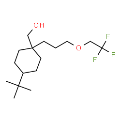 ChemSpider 2D Image | {4-(2-Methyl-2-propanyl)-1-[3-(2,2,2-trifluoroethoxy)propyl]cyclohexyl}methanol | C16H29F3O2