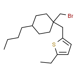 ChemSpider 2D Image | 2-{[1-(Bromomethyl)-4-butylcyclohexyl]methyl}-5-ethylthiophene | C18H29BrS