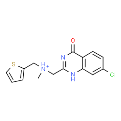 ChemSpider 2D Image | (7-Chloro-4-oxo-1,4-dihydro-2-quinazolinyl)-N-methyl-N-(2-thienylmethyl)methanaminium | C15H15ClN3OS