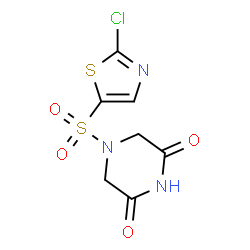 ChemSpider 2D Image | 4-[(2-Chloro-1,3-thiazol-5-yl)sulfonyl]-2,6-piperazinedione | C7H6ClN3O4S2
