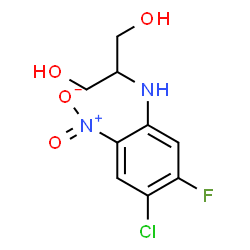 ChemSpider 2D Image | 2-[(4-Chloro-5-fluoro-2-nitrophenyl)amino]-1,3-propanediol | C9H10ClFN2O4