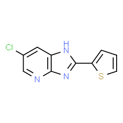 ChemSpider 2D Image | 6-Chloro-2-(2-thienyl)-1H-imidazo[4,5-b]pyridine | C10H6ClN3S