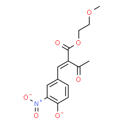 ChemSpider 2D Image | 4-{(1E)-2-[(2-Methoxyethoxy)carbonyl]-3-oxo-1-buten-1-yl}-2-nitrophenolate | C14H14NO7