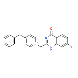 ChemSpider 2D Image | 4-Benzyl-1-[(7-chloro-4-oxo-1,4-dihydro-2-quinazolinyl)methyl]pyridinium | C21H17ClN3O
